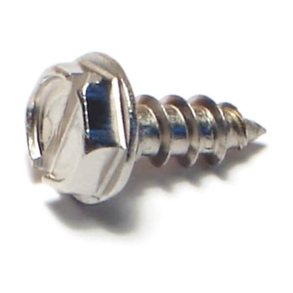 Midwest Fastener Sheet Metal Screw, #10 x 1/2 in, 18-8 Stainless Steel Flange Hex Head Slotted Drive, 30 PK 63847 - main